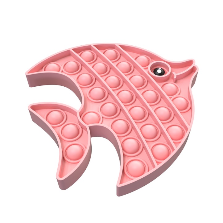 Animal Pop It Push it Pelangi Rainbow Unicorn Astronot Spinner Push Bubble Stress Kids Dino-FISH WITH EYES