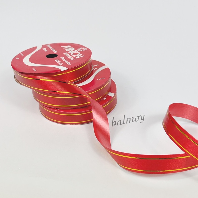 

PITA JEPANG / KADO 3/4 INCI 2 CM LIST MAS MERAH #B101