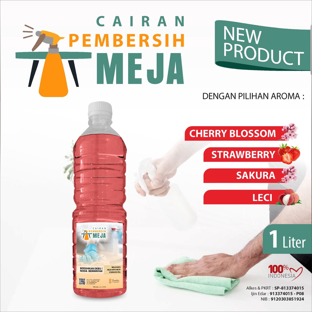 Cairan Pembersih Meja Cairan Pembersih Serbaguna 1 Liter Botol Pet Aroma Wangi