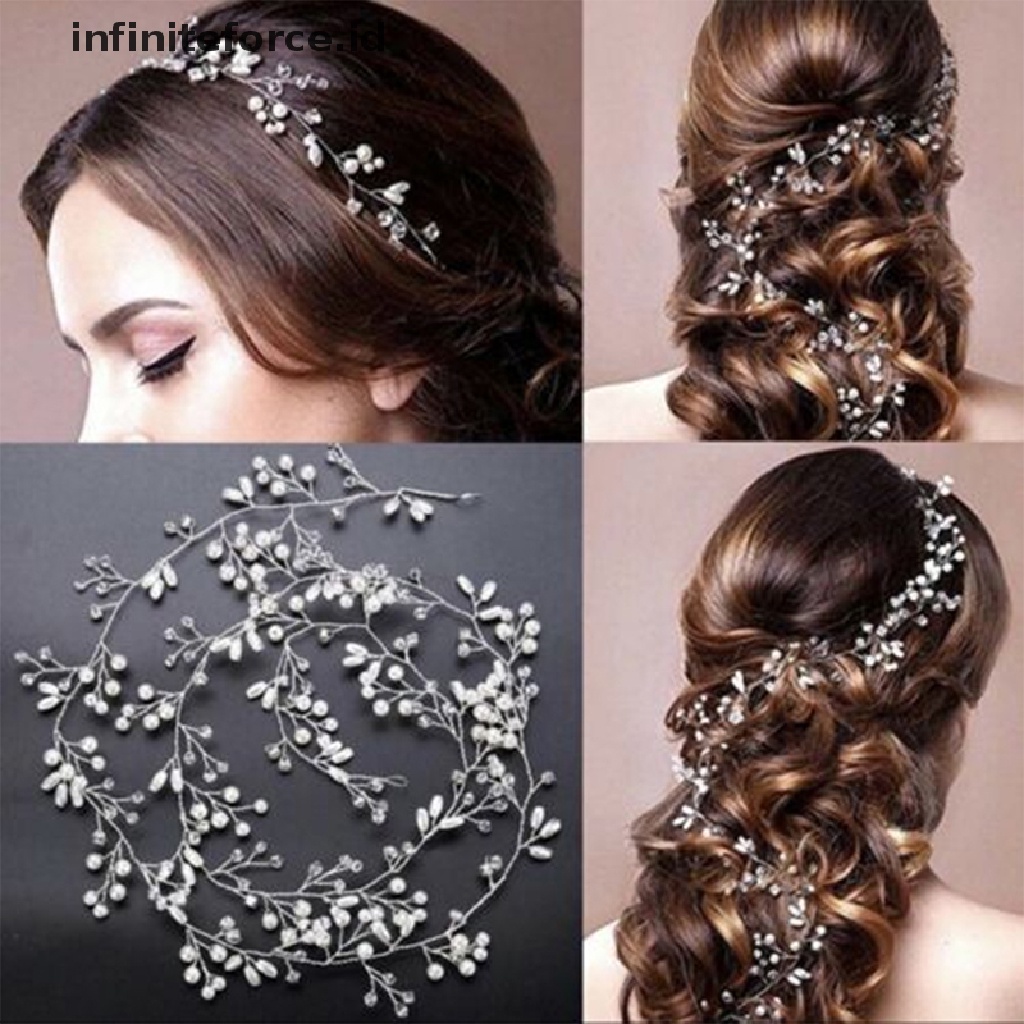 Infiniteforce.id Mahkota / tiara Aksen Manik-Manik Untuk Aksesoris Rambut Pengantin Wanita