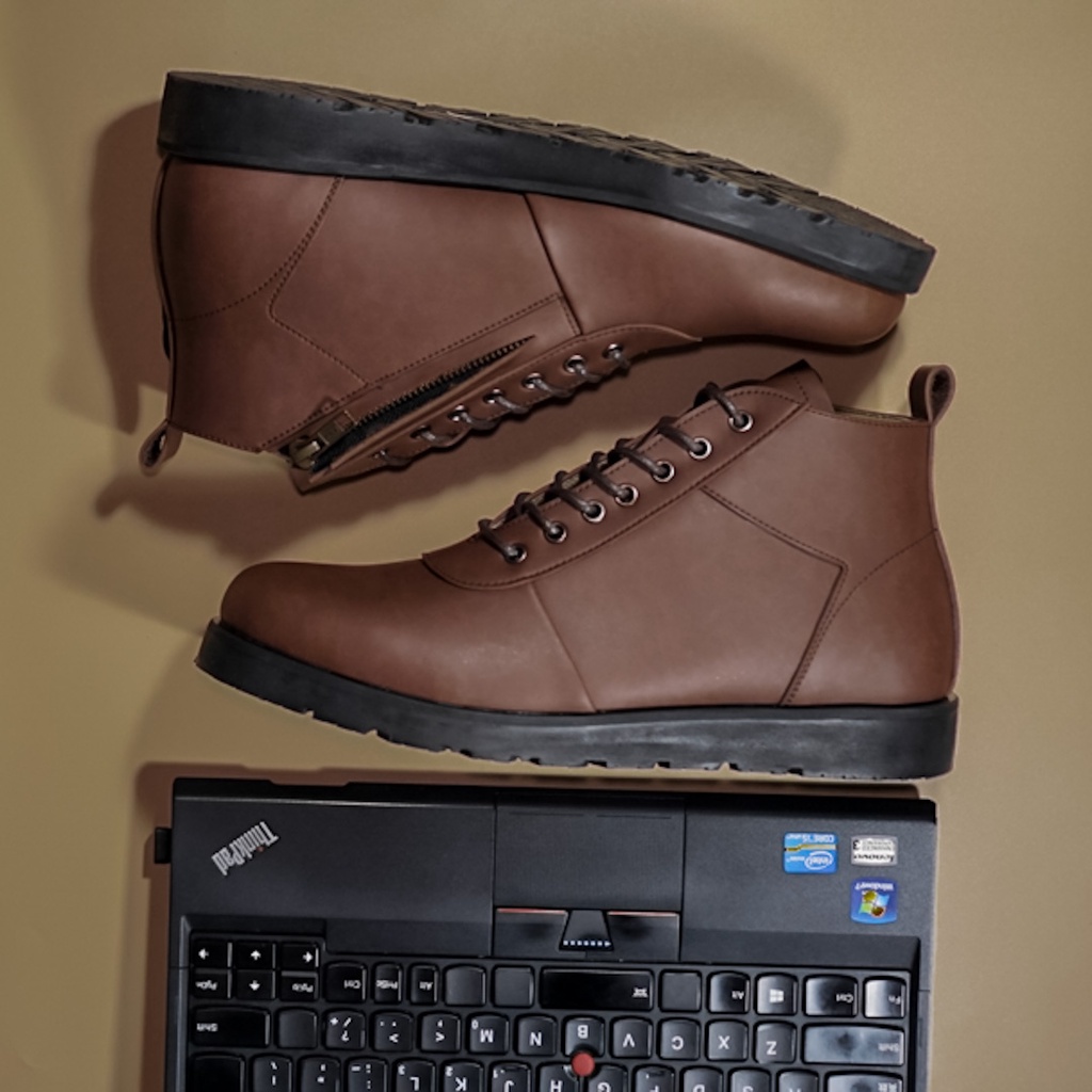 Stevy Brown | Sepatu Boots Asli Boot Klasik Pria/Cowok Lokal Footwear | FORIND x Barnum