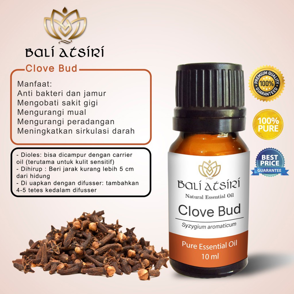 Bali Atsiri Clove Bud Oil 10 ml | Pure Essential Clove Bud Oil 10 ml | minyak Essential Cengkeh
