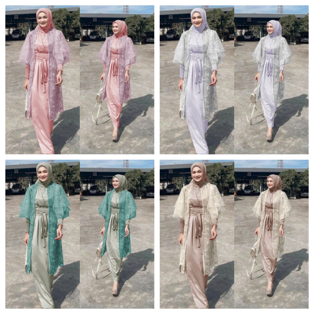 Set Lucia / Maxi Dress dan Outer Wanita Mewah Dress Wanita Muslim Mewah Fashion Muslim Terbaru