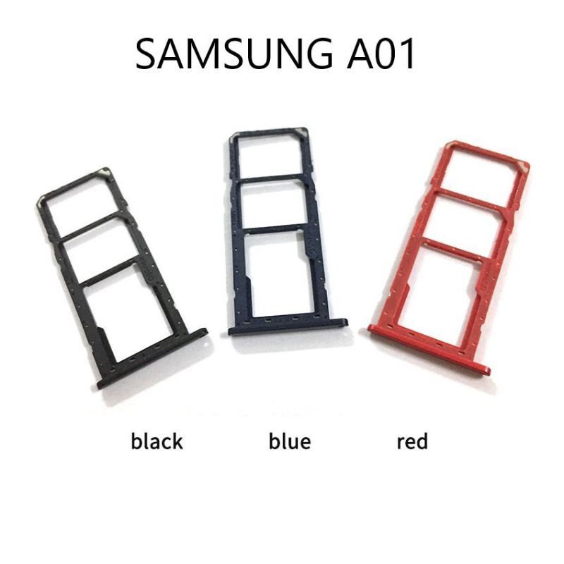 SIMTRAY SLOT SIM TEMPAT KARTU SIM CARD SAMSUNG GALAXY A01 A015 A015F ORIGINAL