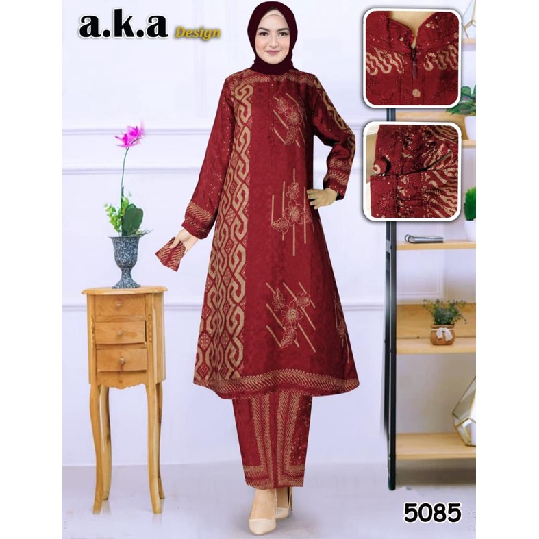 UNNA_STORE / Stelan Rok Batik Viscose Semi Sutra Kancing Depan Pakaian Modern Pesta Kondangan Baju S