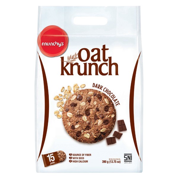 Munchy's Oat Krunch Rasa Dark Chocolate Kacang Strawbery 390g