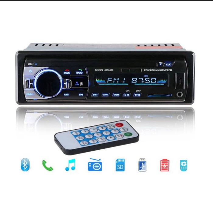 Kerndy Tape Audio Radio MP3 Multifungsi Bluetooth USB MP3 FM Radio Player JSD-520