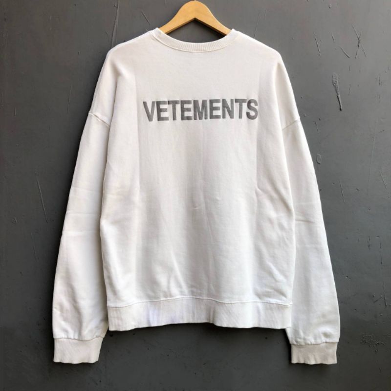 crewneck vetements pour homme staff reflective white