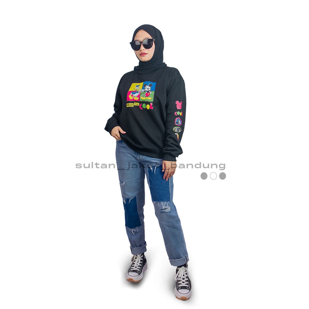 Disney II HOLY Sweatshirt Need To be Cool Mickey HITAM