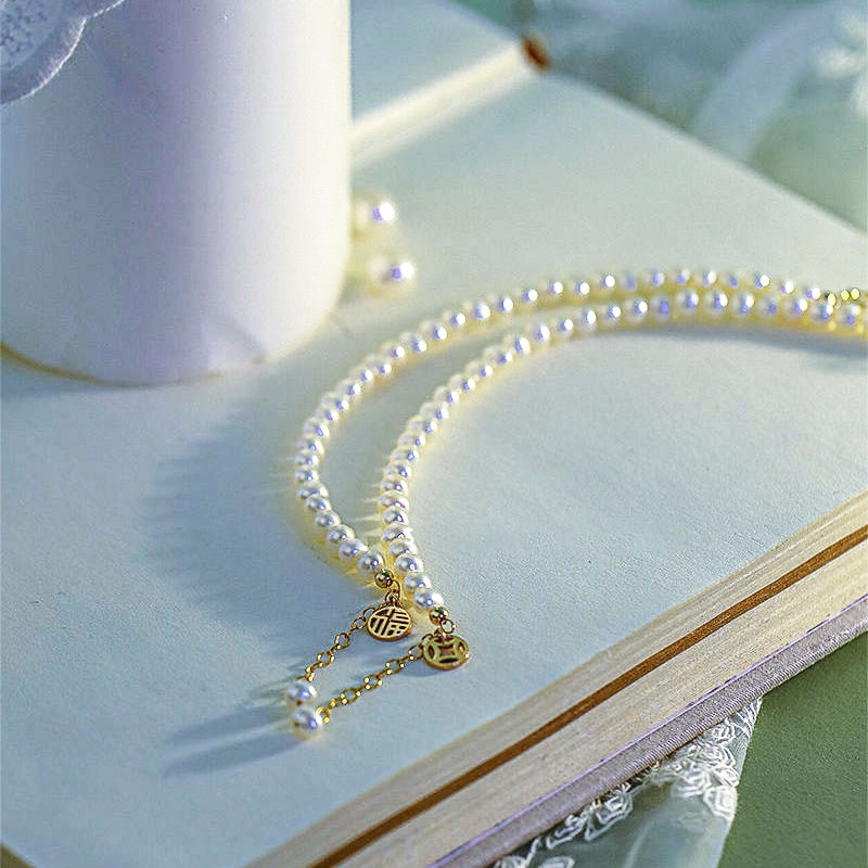 Perhiasan Gelang S925 Silver Bentuk Bulat Aksen Mutiara Untuk Wanita