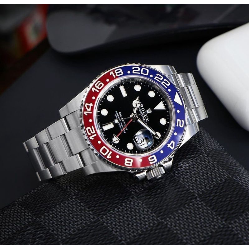 JAM TANGAN ROLEX SWISS MIDO PRIA GMT-MASTER AUTOMATIC STAINLESS STEEL ORIGINAL