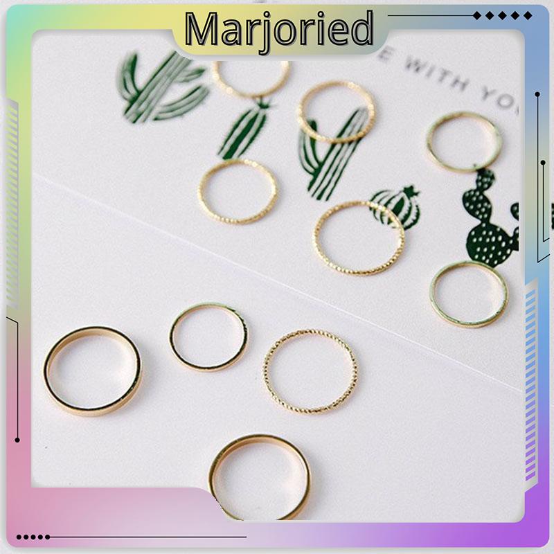 10pcs / Set Cincin Minimalis Gaya Korea Untuk Wanita-MJD