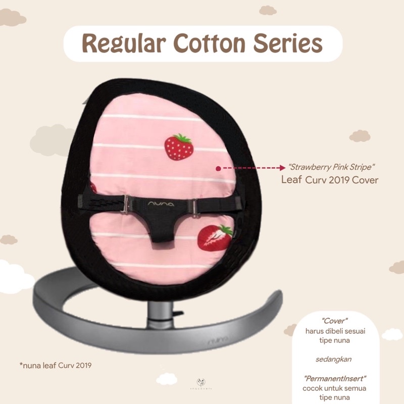 Nucover strawberry pink stripe regular cotton / alas sarung cover nuna leaf curv suited grow 2019
