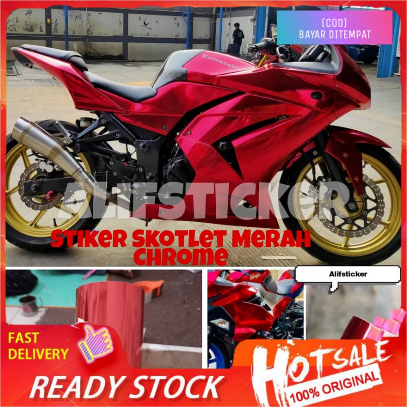 Stiker Skotlet Merah Chrome Skotlet Motor Merah Metalic Scotlet Motor Pink Candy Metalik