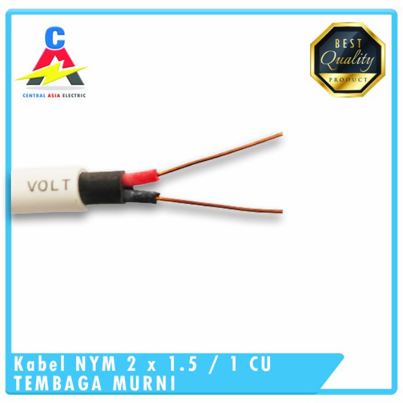 kabel listrik NYM 2 x 1.5/1 cu (Per meter) Tembaga Murni