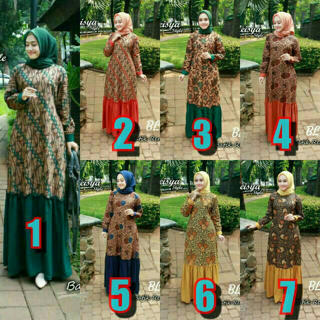  Gamis  Rempel  Meisya Gamis  Batik  Matt wolvis tersedia 