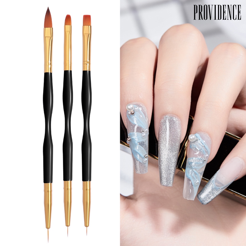 Providence 3Pcs/Set Nail Pen Delicate Nice-looking Plastic Double-Head Nail Art Drawing Liner for Beauty