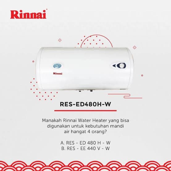 Water heater rinnai RES-ED 480H-W || pemanas air rinnai RES ED 480 H-W