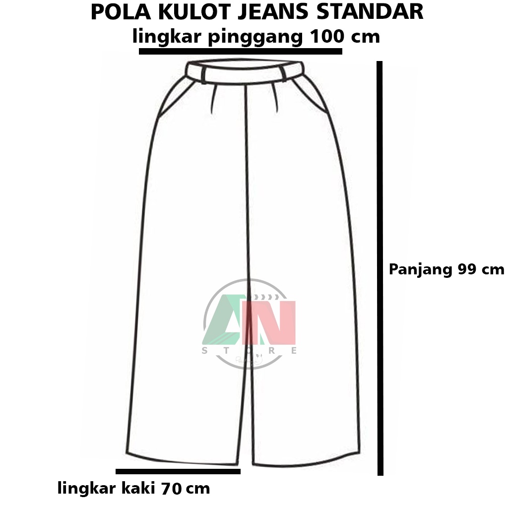 CELANA  KULOT JEANS (M/L/XL) STANDAR WANITA POLOS COD High Waist Jeans