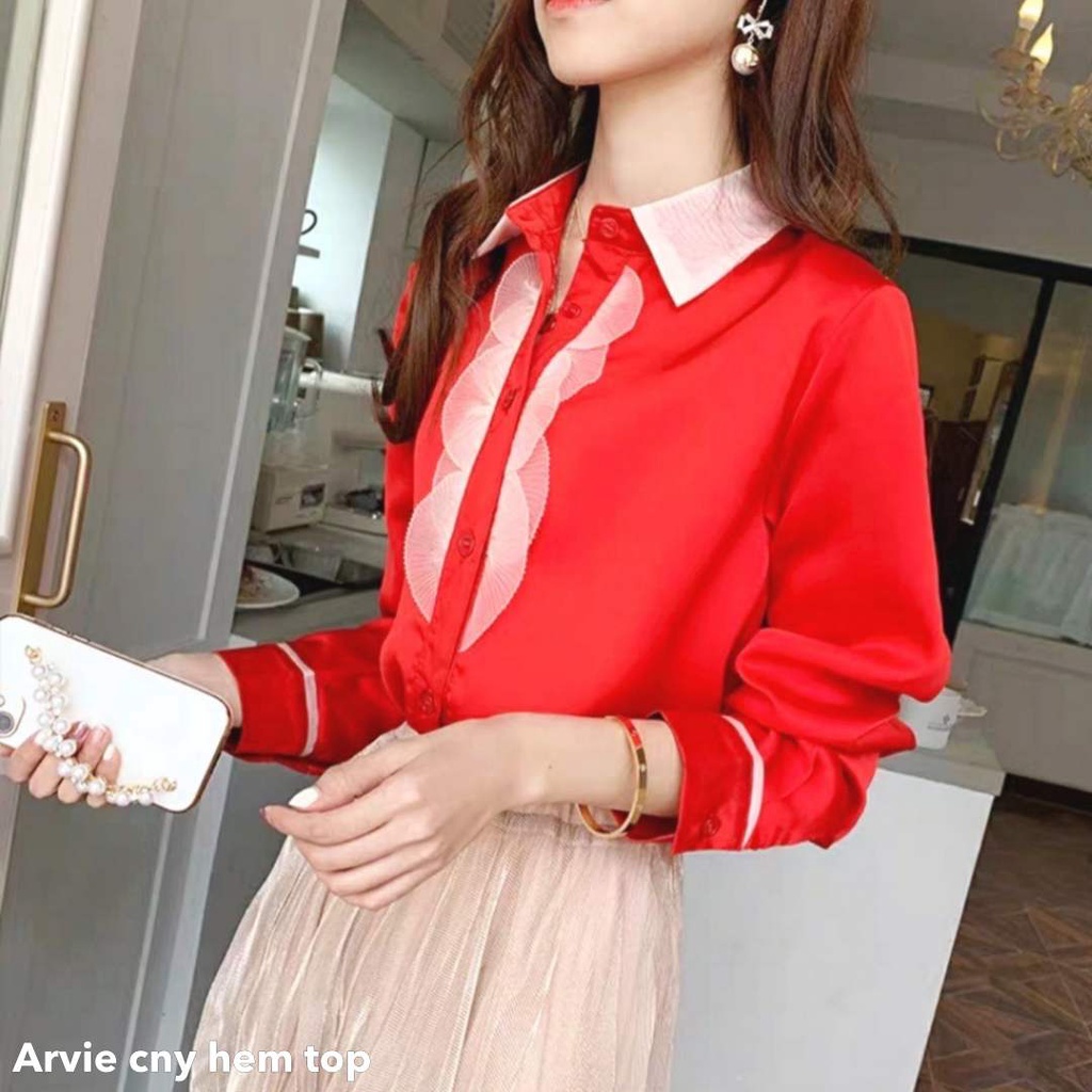 Arvie cny hem top - Thejanclothes