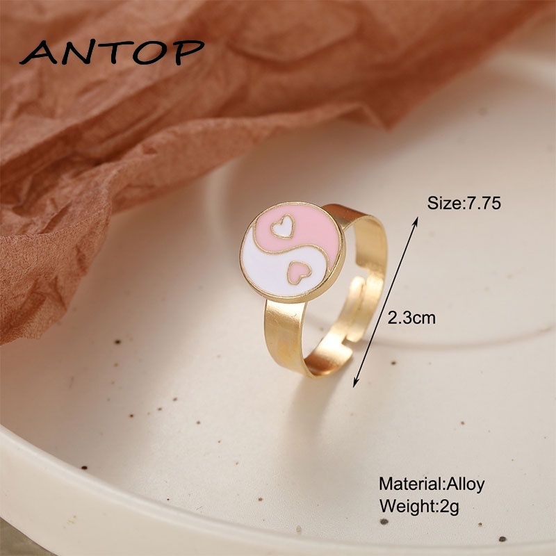 Cincin Jantung Tai Chi Untuk Aksesoris Perhiasan Fashion Wanita ANTOP