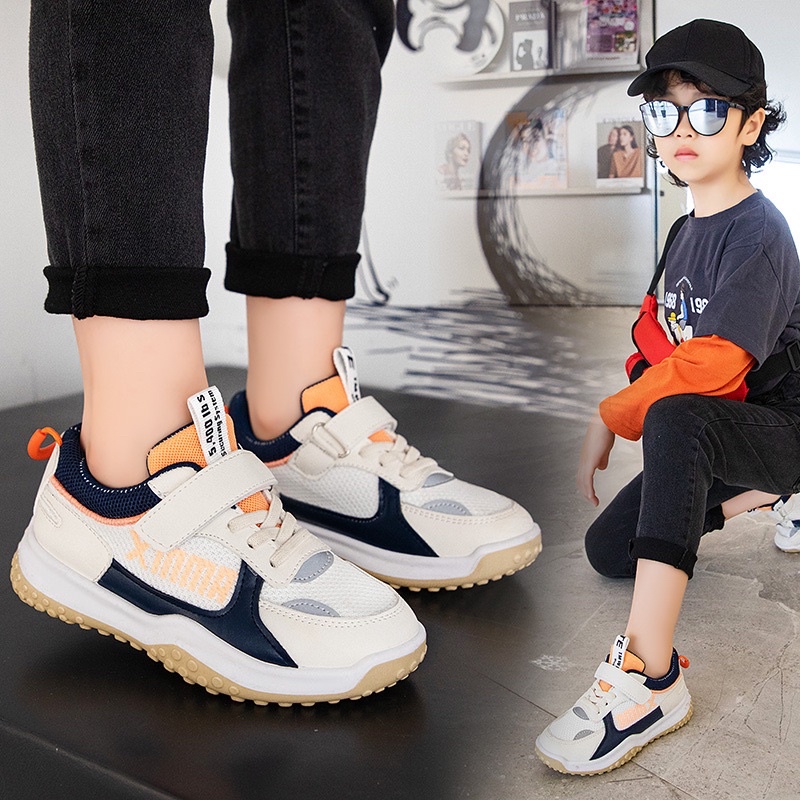 [GROSIR][COD] SEVEN_DAY SEPATU GESPER SNEAKERS ANAK-ANAK UNTUK USIA 3-9 TAHUN 'BOY &amp; GIRL'  NAVY WM2313