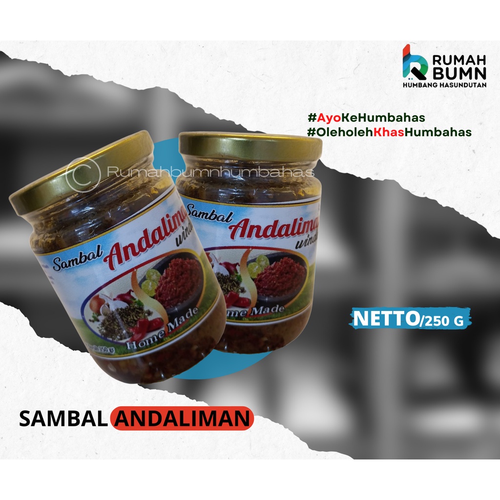 

SAMBAL ORIGINAL ANDALIMAN 250 gr (KEMASAN KACA) / OLEH - OLEH KHAS HUMBAHAS - FREE PACKAGING