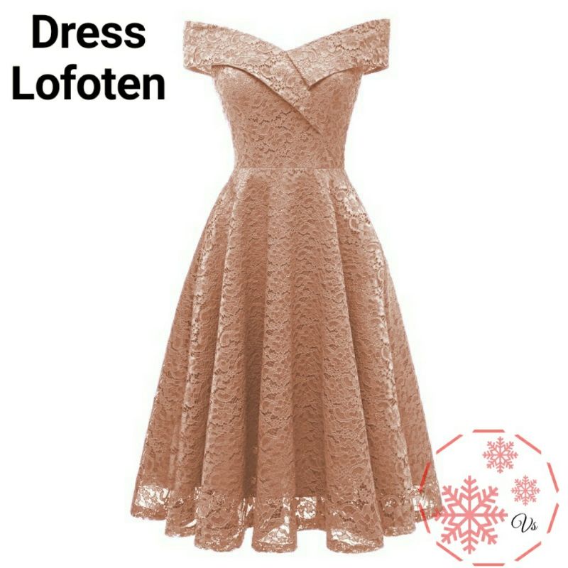 DRESS FASHION LOFOTEN, BRUKAT FURING, MAXY DRESS, 3 UKURAN