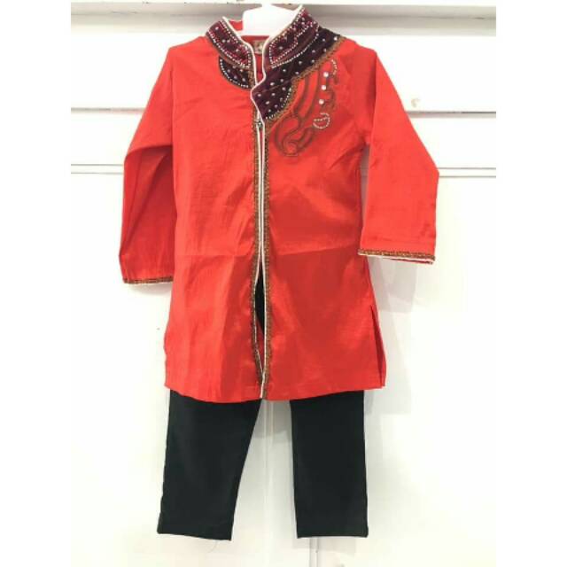 Baju koko anak merah + celana