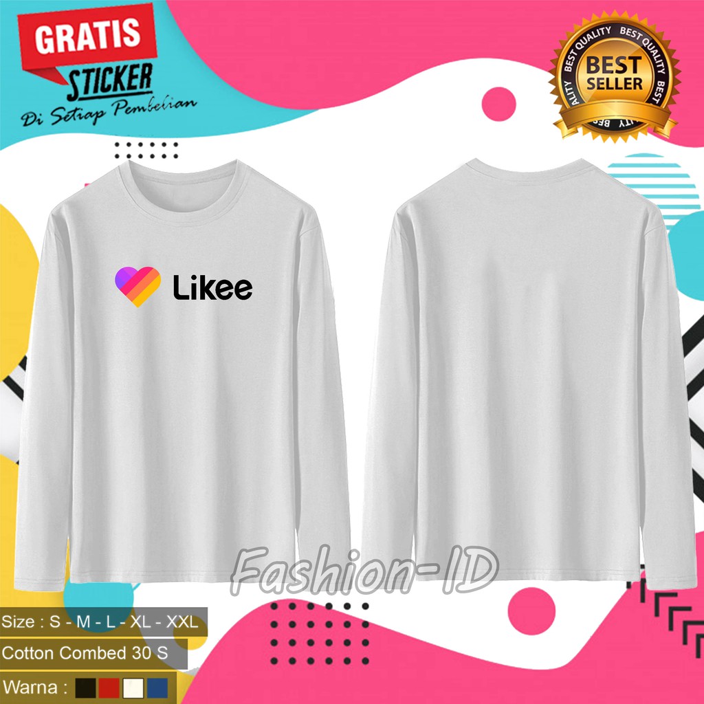 Baju Kaos Lengan Panjang LIKEE LIKE  Keren Pria Dan Wanita Distro Diamond Store