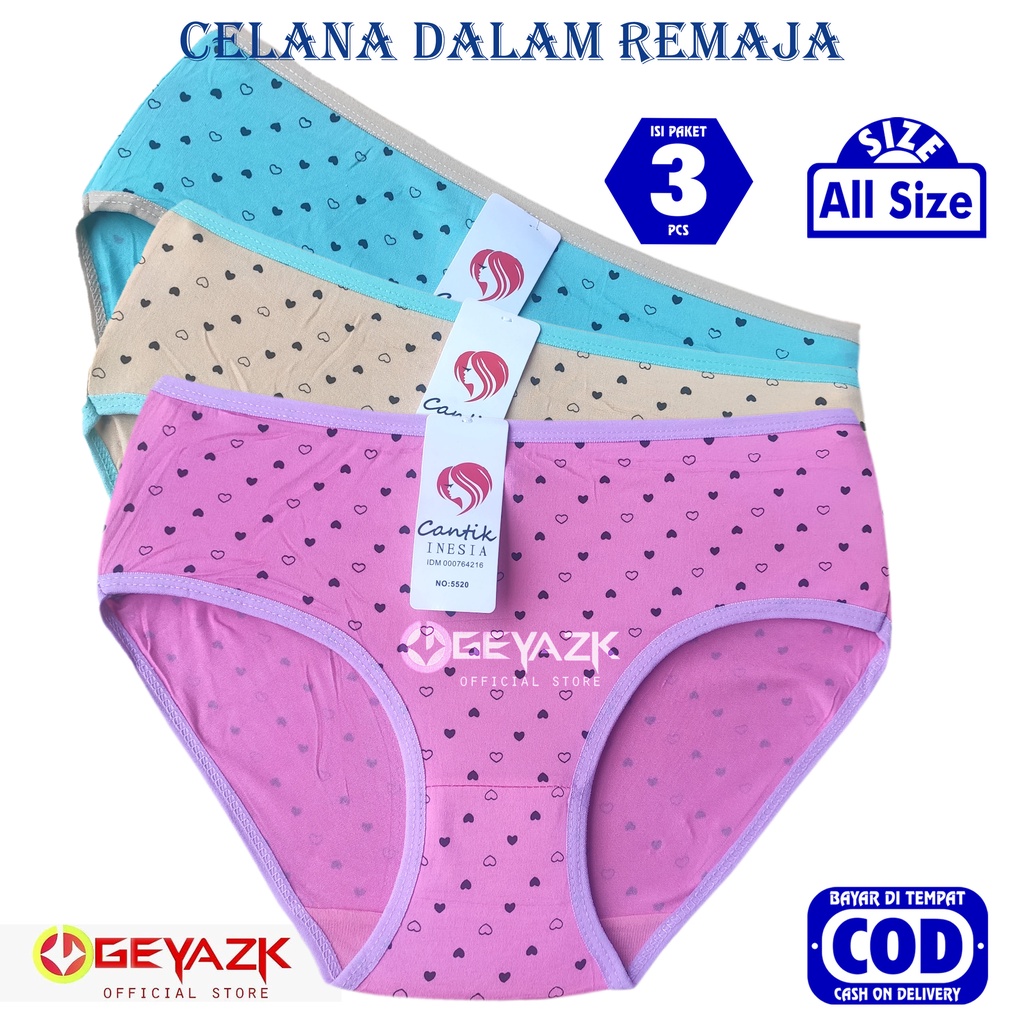 3Pcs CD Celana Dalam Anak Perempuan Remaja