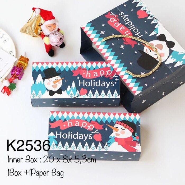 

K2536 isi 5 set Kotak Natal Christmas Box K25 best seller