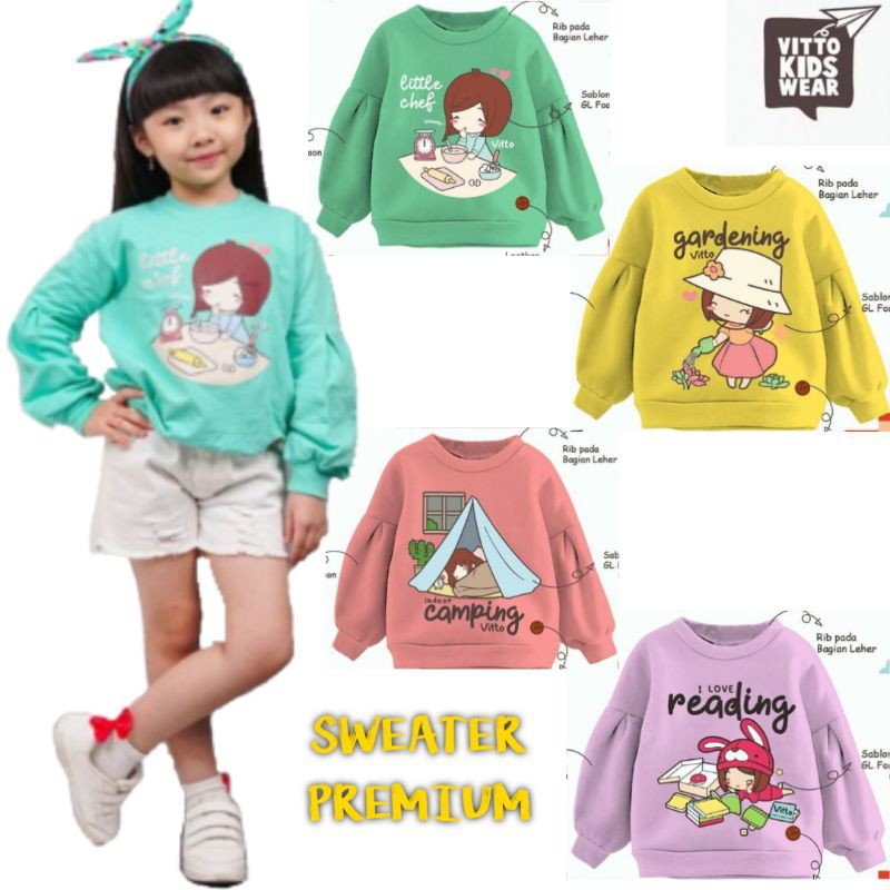 sweater anak perempuan vitto kidswear terbaru / baju atasan anak perempuan murah berkwalitas