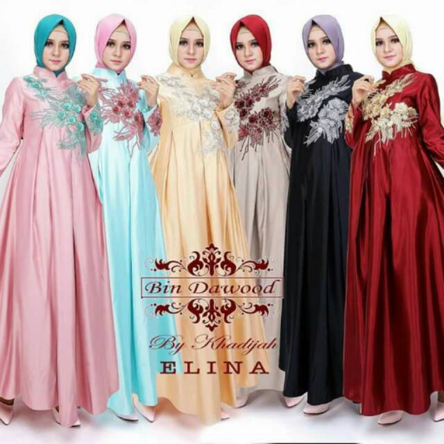 Gaun Elina Original Bin Dawood by Khadijah Moslem Wear.