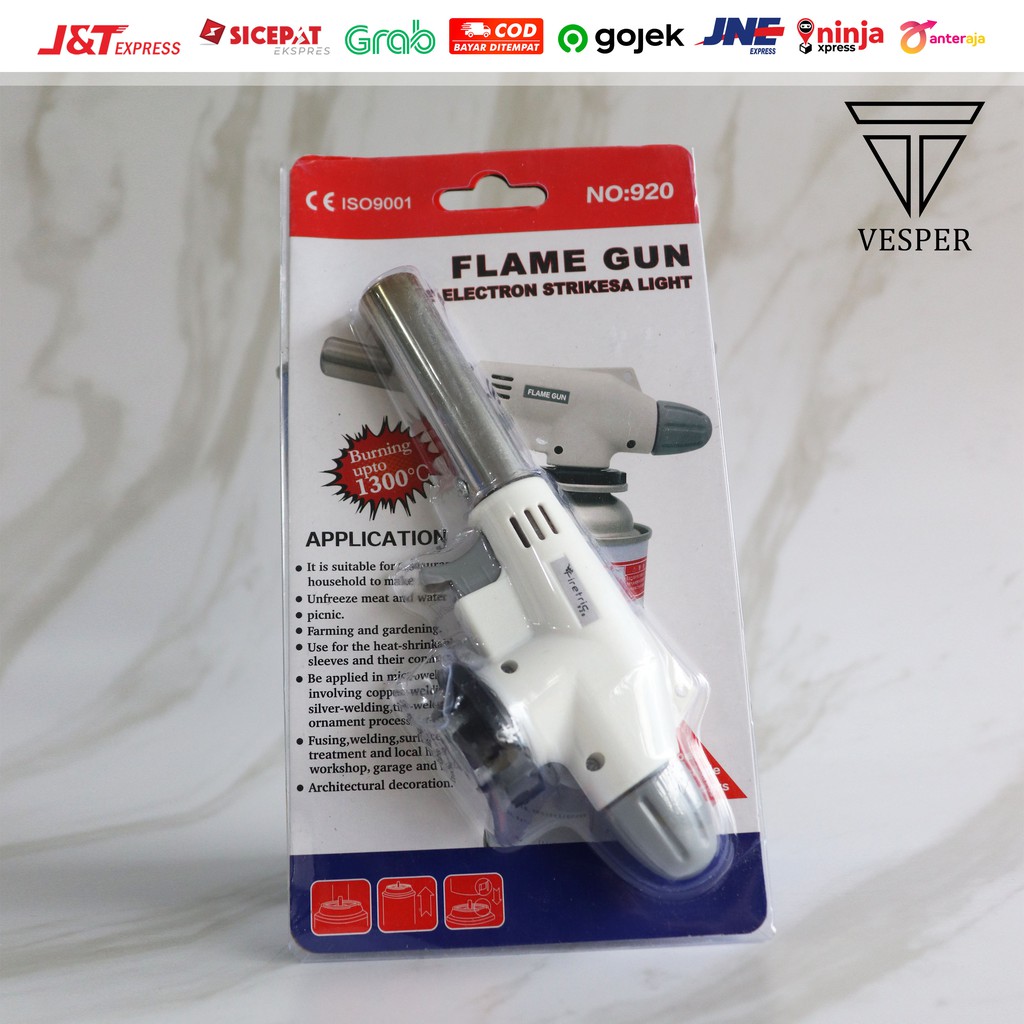 kepala gas portable / gas torch alat pemantik api / flame gun BBQ daging ikan sushi / alat las api
