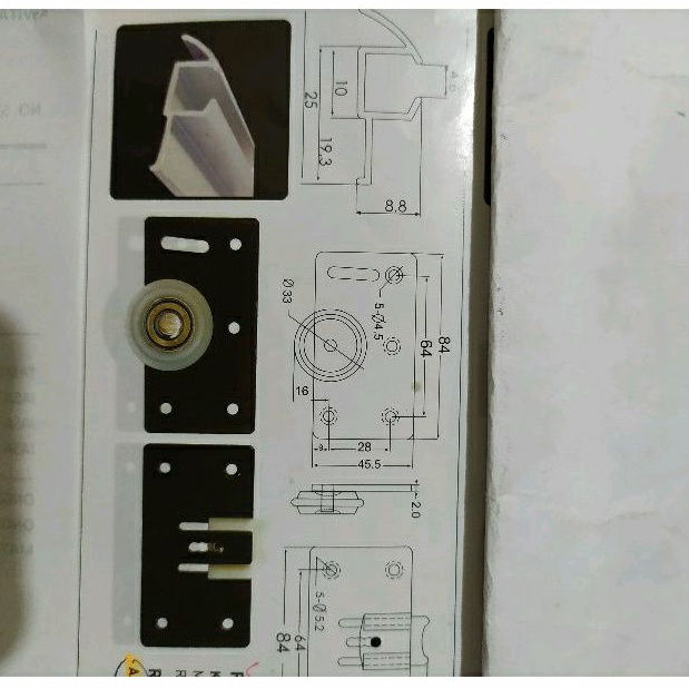 Roda Lemari Sliding SD 380