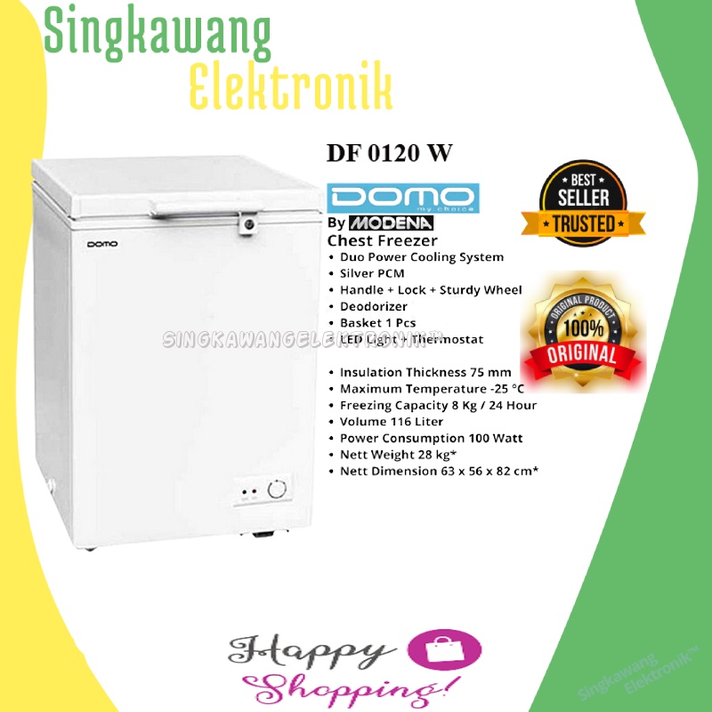DOMO BY MODENA CHEST FREEZER TYPE DF 0120 W/FREEZER BOX