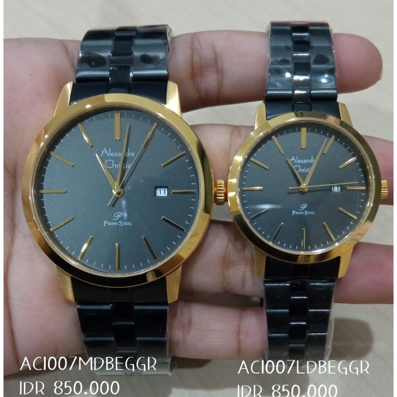 Jam tangan Couple Alexandre Christie AC 1007 Primo Steel