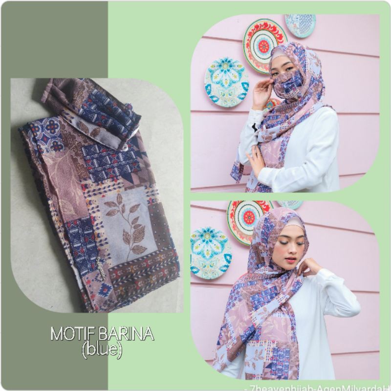 Sale Hijab instan pashmina motif bahan ceruti baby doll