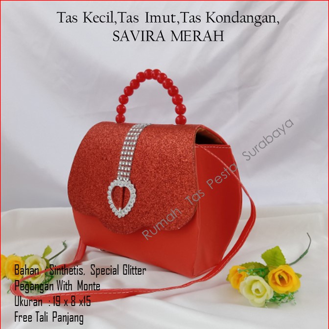 Tas Kecil,Tas Imut,Tas Kondangan,SAVIRA MERAH