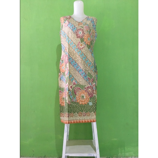Dress Batik Warna Pastel Kain Dobby - Size M/L