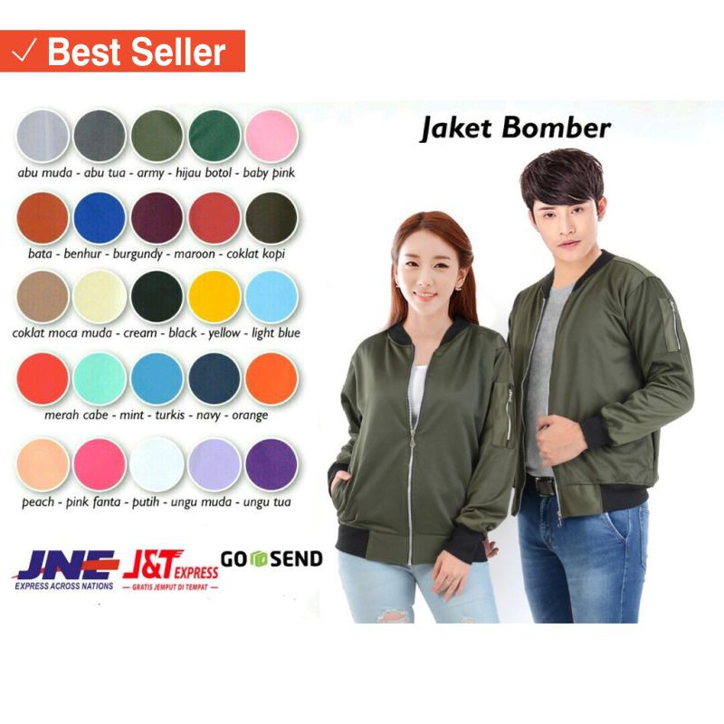 JAKET BOMBER MURAH REMAJA JAMAN NOW / JAKET BOMBER KUNING SIZE M-XXL (PRIA & WANITA)