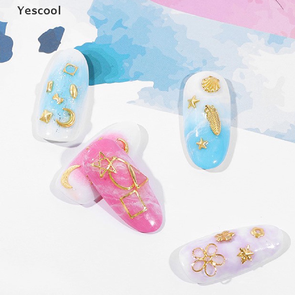 Yes Stiker Rivet Metal Hollow Untuk Dekorasi Nail Art DIY