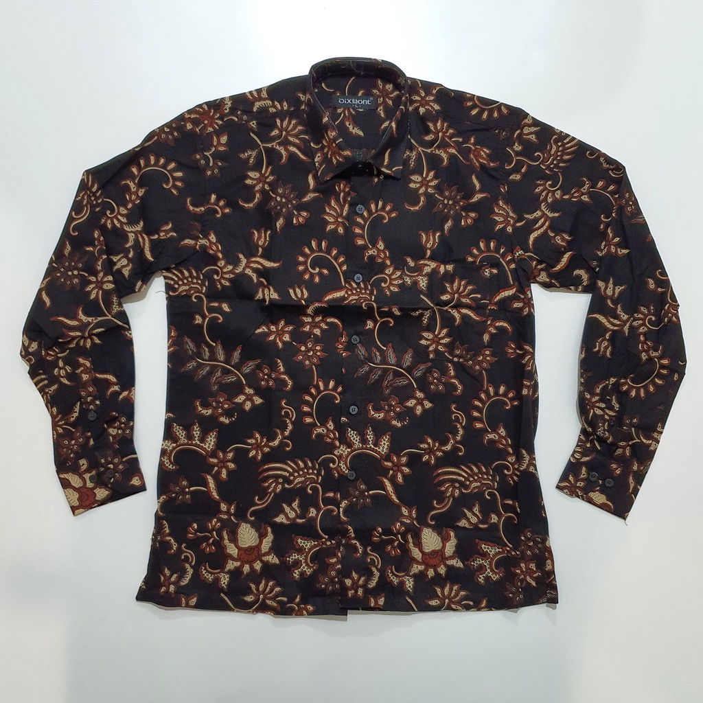 Kemeja Batik Pria Lengan Panjang BL19 Katun Motif Modern Dixmont Semi Slimfit Premium