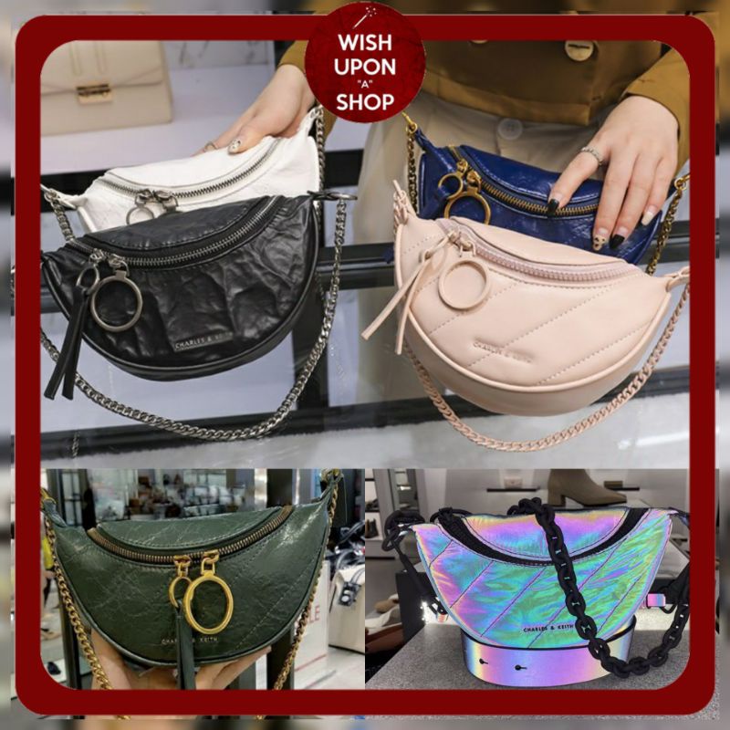 CK Semi Circle Wrinkled-Effect / Half Moon Waist Bag