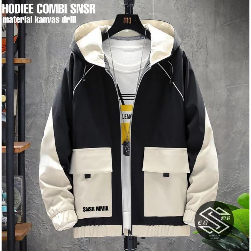 TURUN HARGA ! JAKET HOODIE COMBI CANVAS PRIA SNSR TERBARU PREMIUM ORIGINAL SENSOR / JAKET HOODIE COMBI PRIA