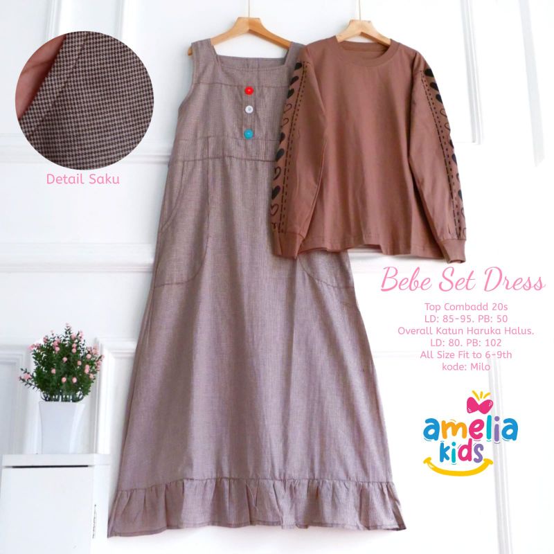 Bebe set dress ori by amelia kids