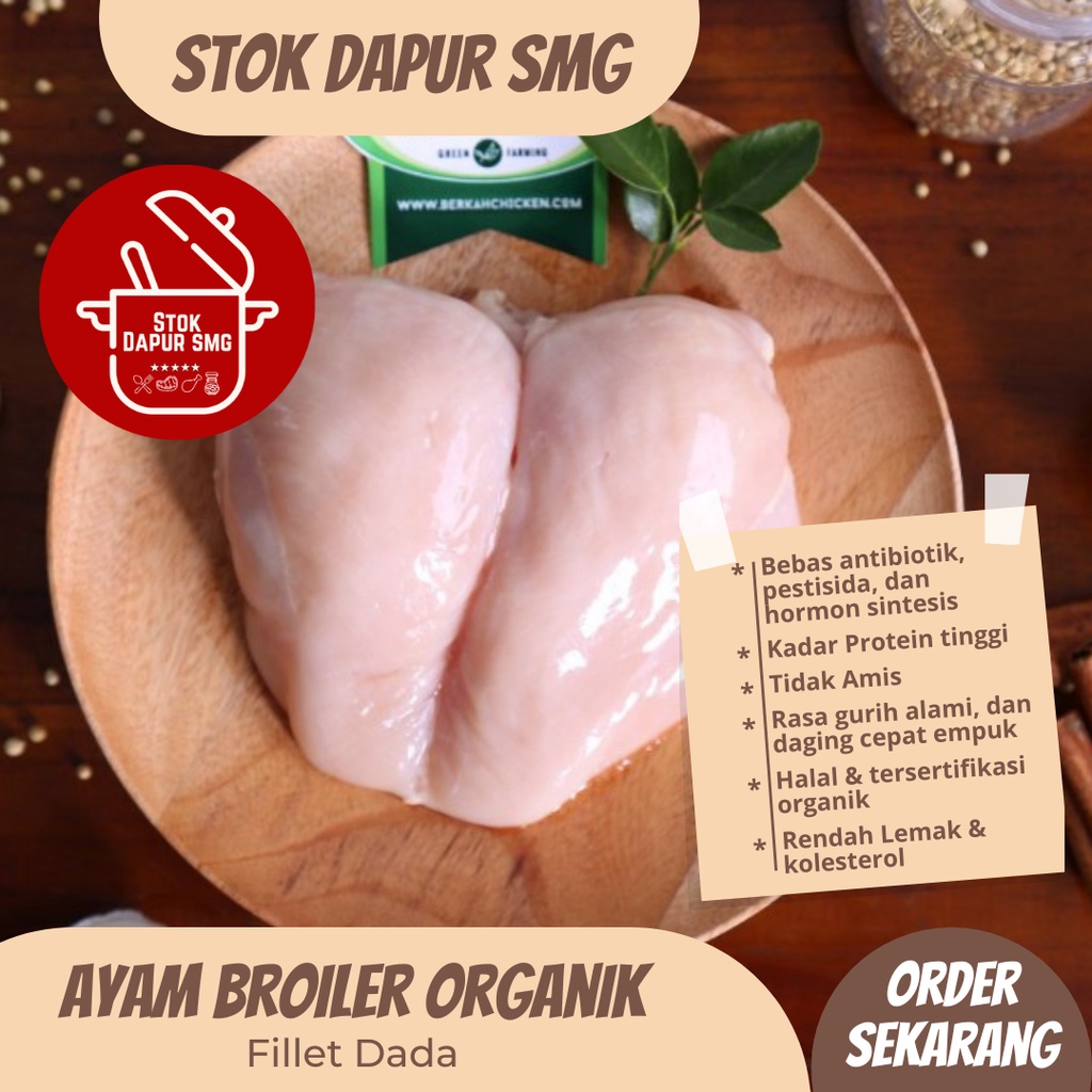 

Berkah Chicken Fillet Dada Ayam Broiler Prebiotik Organik Fresh Frozen / Segar Beku Kemasan 500gr