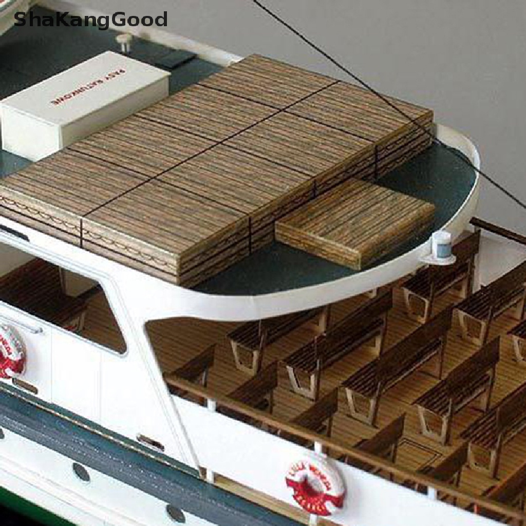 Skid Set Mainan Rakitan Kartu Kertas Model Kapal Ferry 3D DIY Skala 1: 100