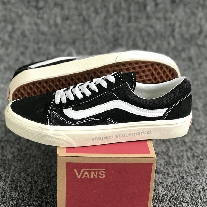 Sepatu Sneakers Pria Wanita Vans Oldskool OG Black White